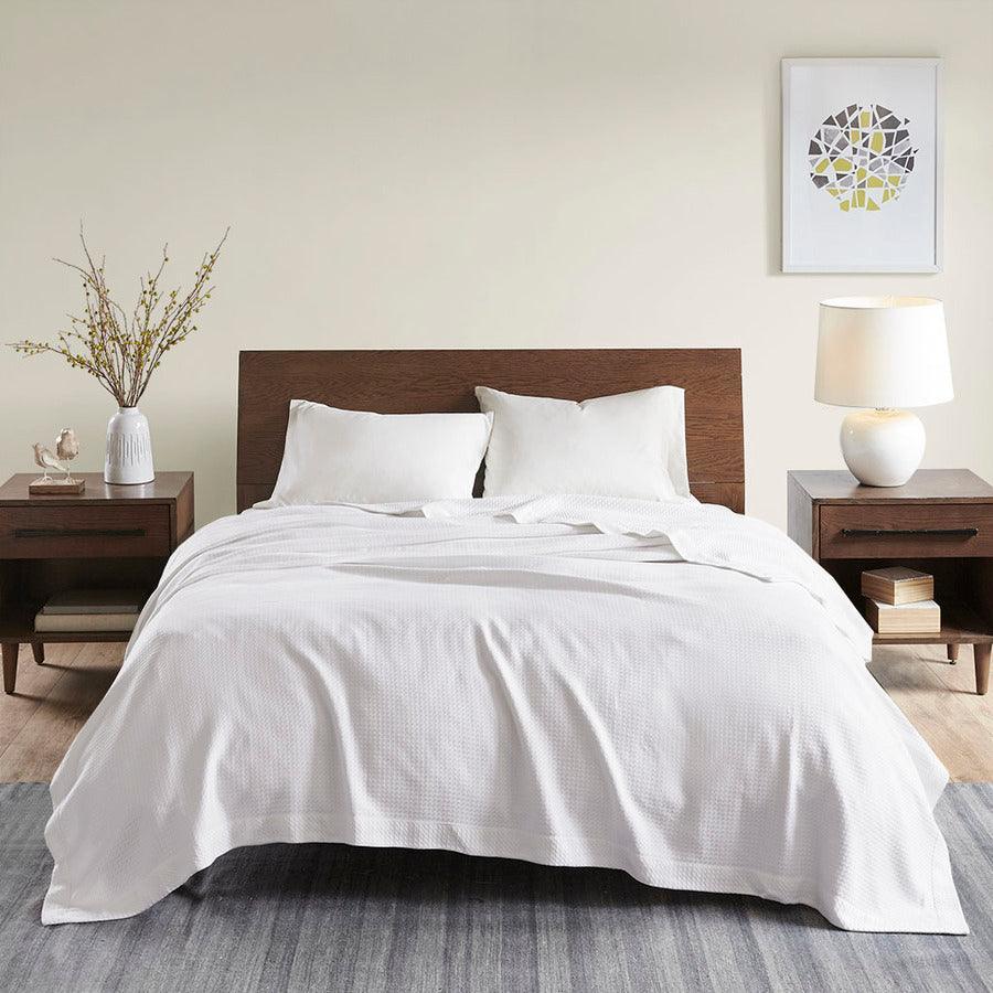 Olliix.com Comforters & Blankets - 100% Casual Certified Egyptian Cotton Blanket Full/Queen White