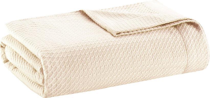 Olliix.com Comforters & Blankets - 100% Casual Certified Egyptian Cotton Blanket King Ivory