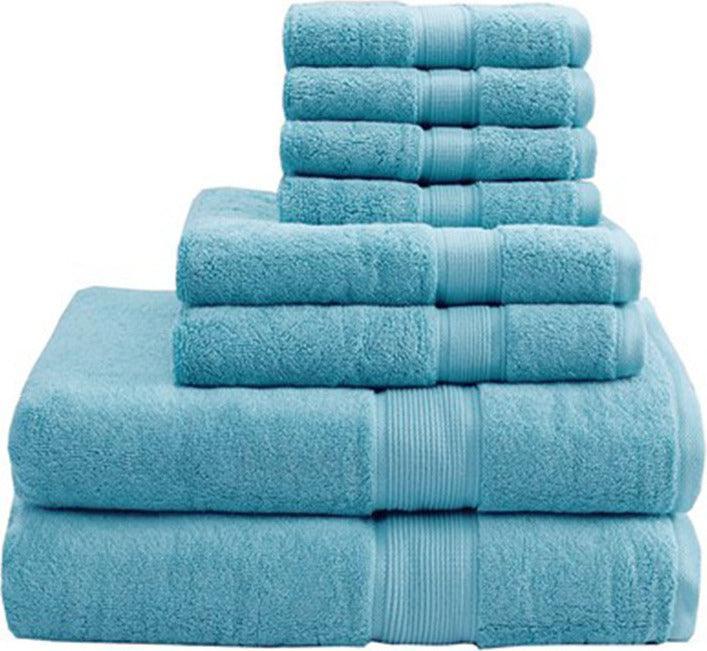 Olliix.com Bath Towels - 800GSM 8-Piece Towel Set Aqua