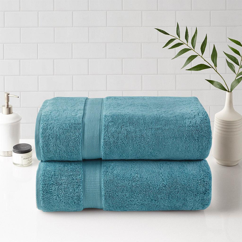 Madison Park Signature 800GSM 8-Piece Dark Green 100% Cotton Towel Set