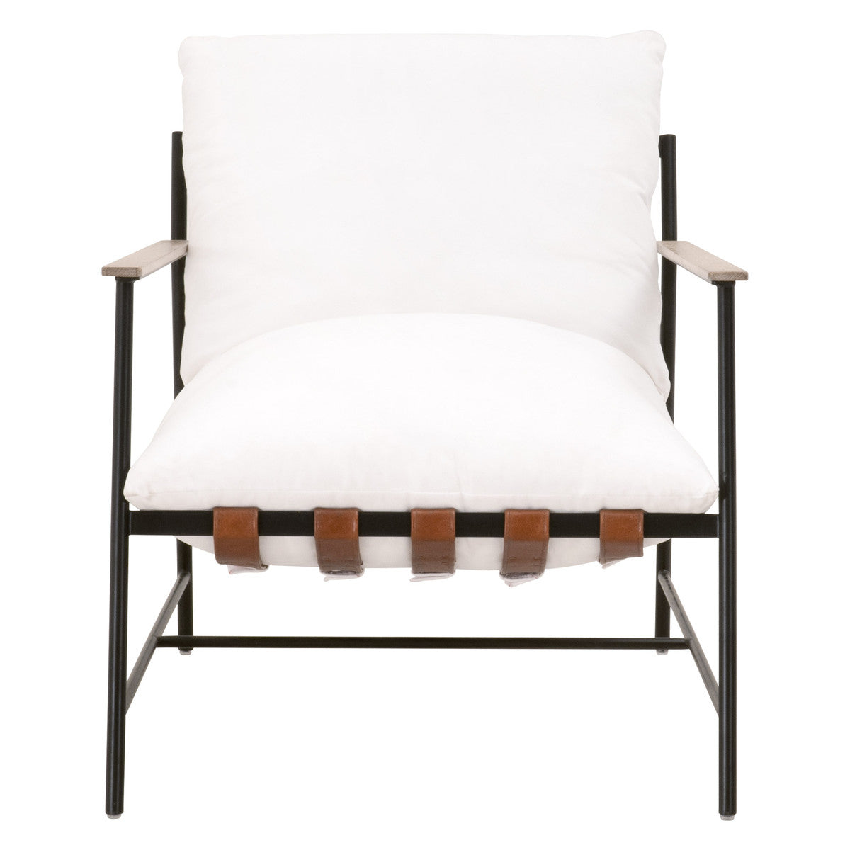 Essentials For Living Accent Chairs - Brando Club Chair, Natural Gray Oak, Black Iron