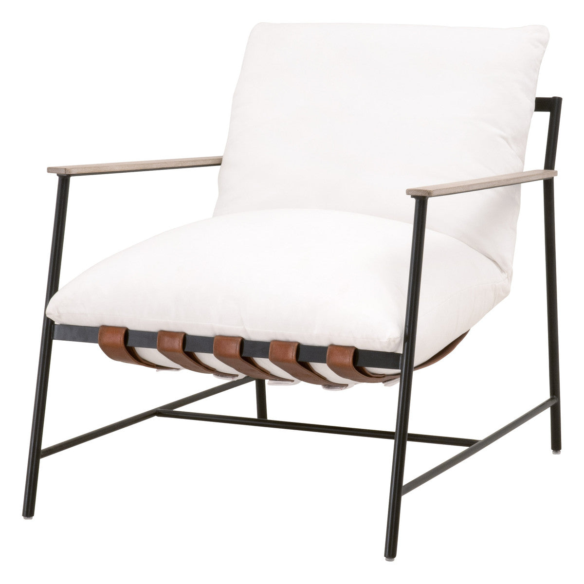 Essentials For Living Accent Chairs - Brando Club Chair, Natural Gray Oak, Black Iron