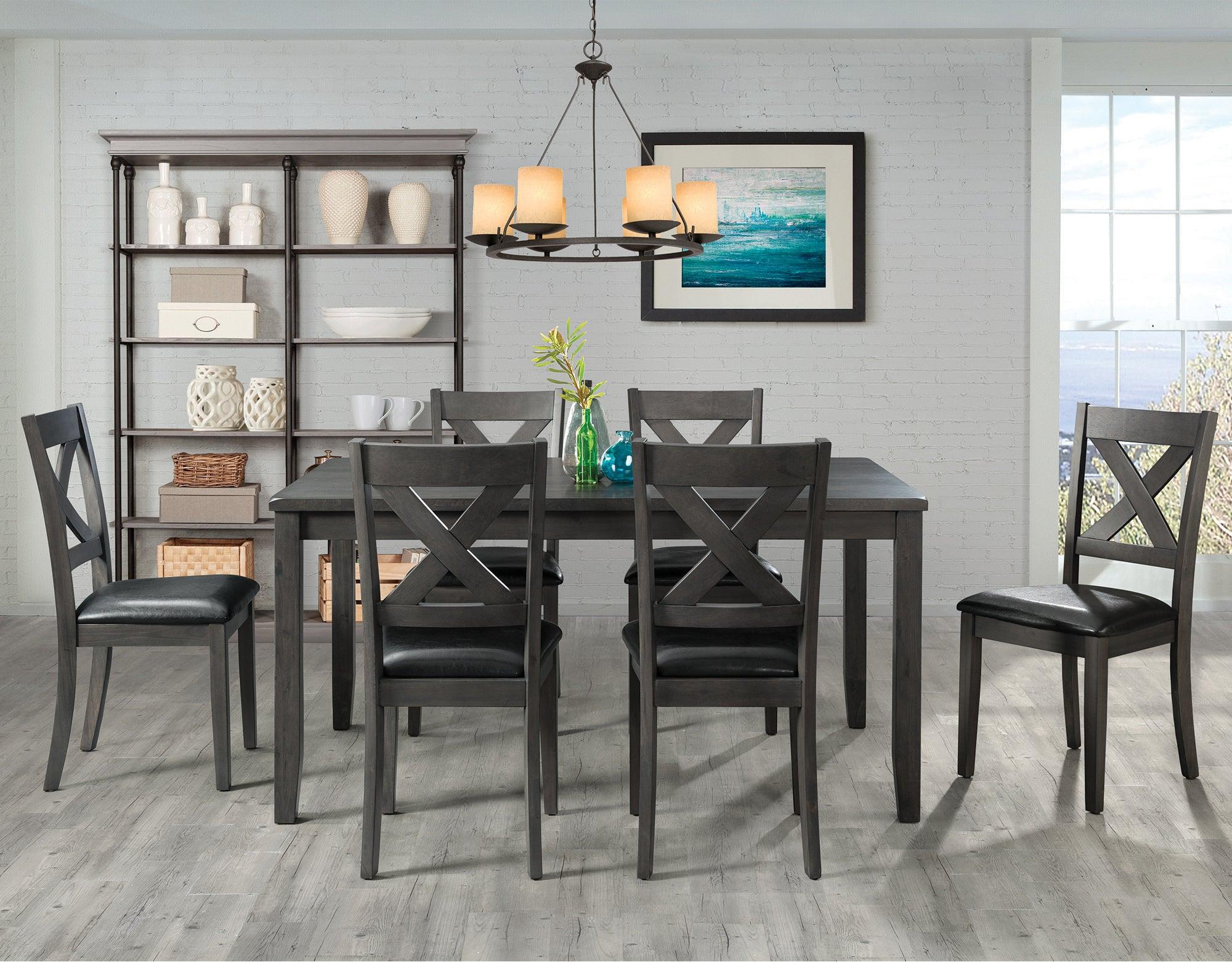Elements Dining Sets - Alexa 7PC Standard Height Dining Set in Gray