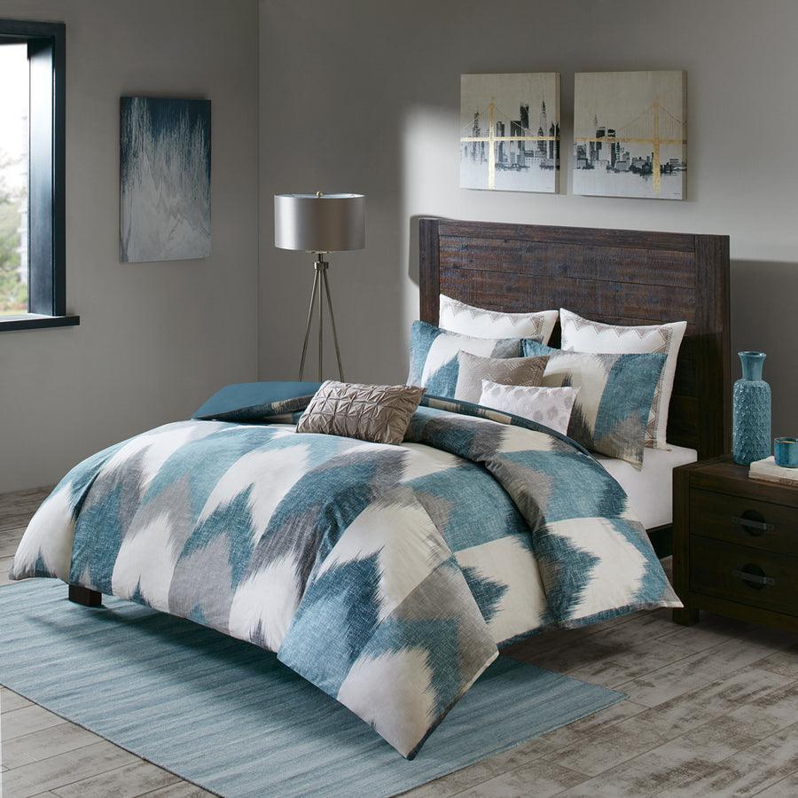 Olliix.com Duvet & Duvet Sets - Alpine King/California King Cotton Duvet Cover Mini Set Aqua
