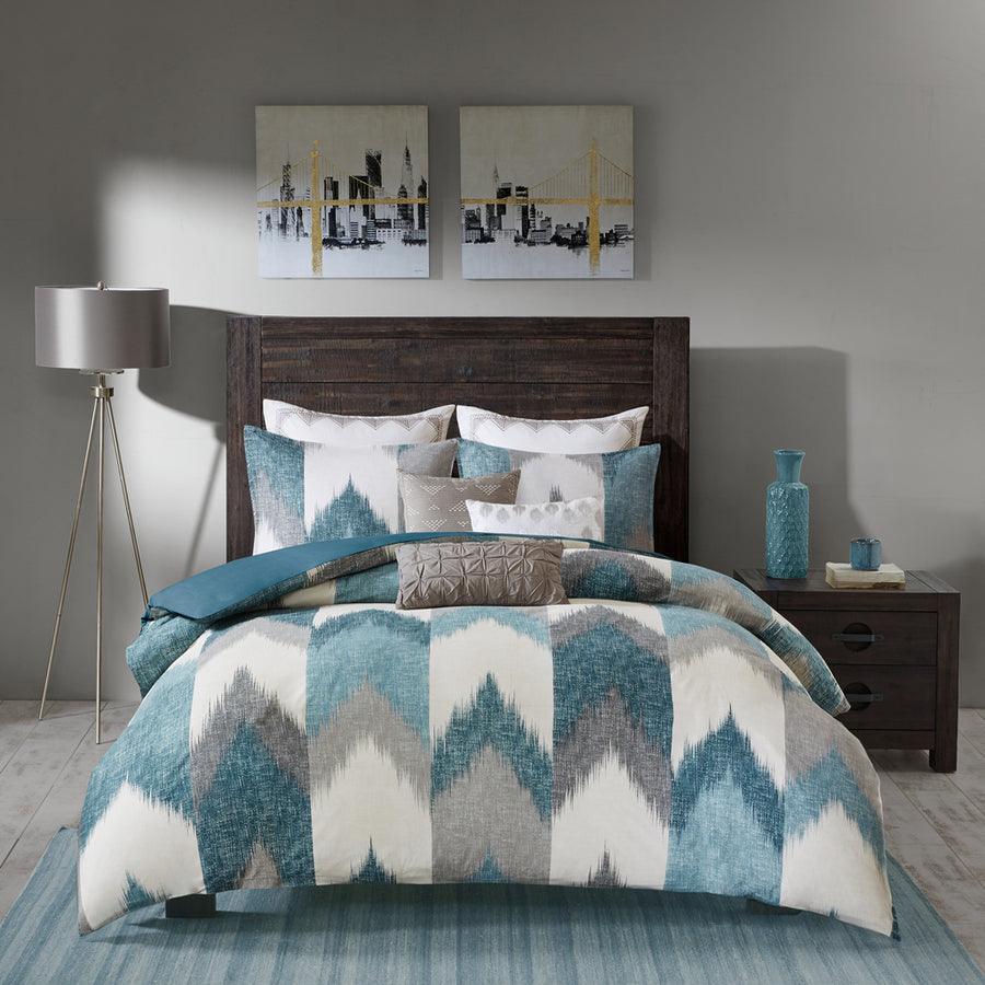 Olliix.com Duvet & Duvet Sets - Alpine King/California King Cotton Duvet Cover Mini Set Aqua