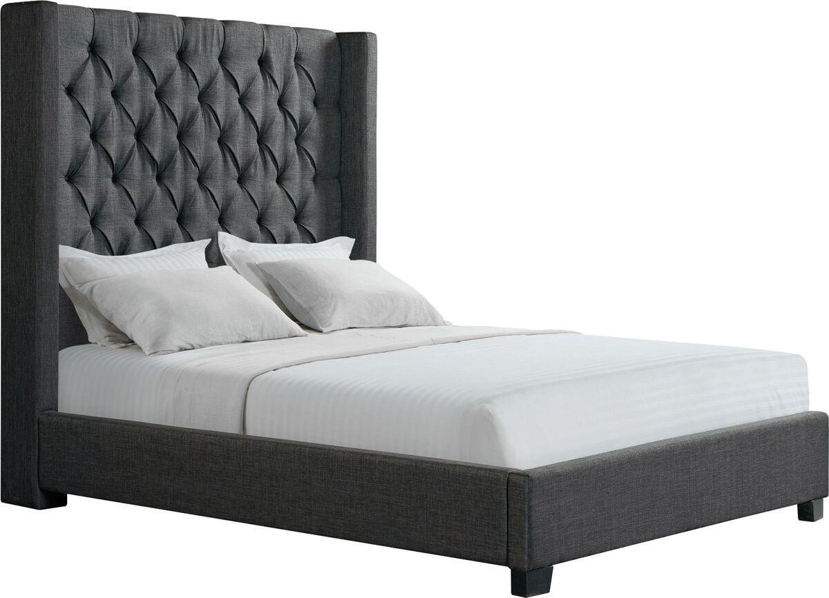 Elements Beds - Arden Queen Tufted Upholstered Bed in Charcoal