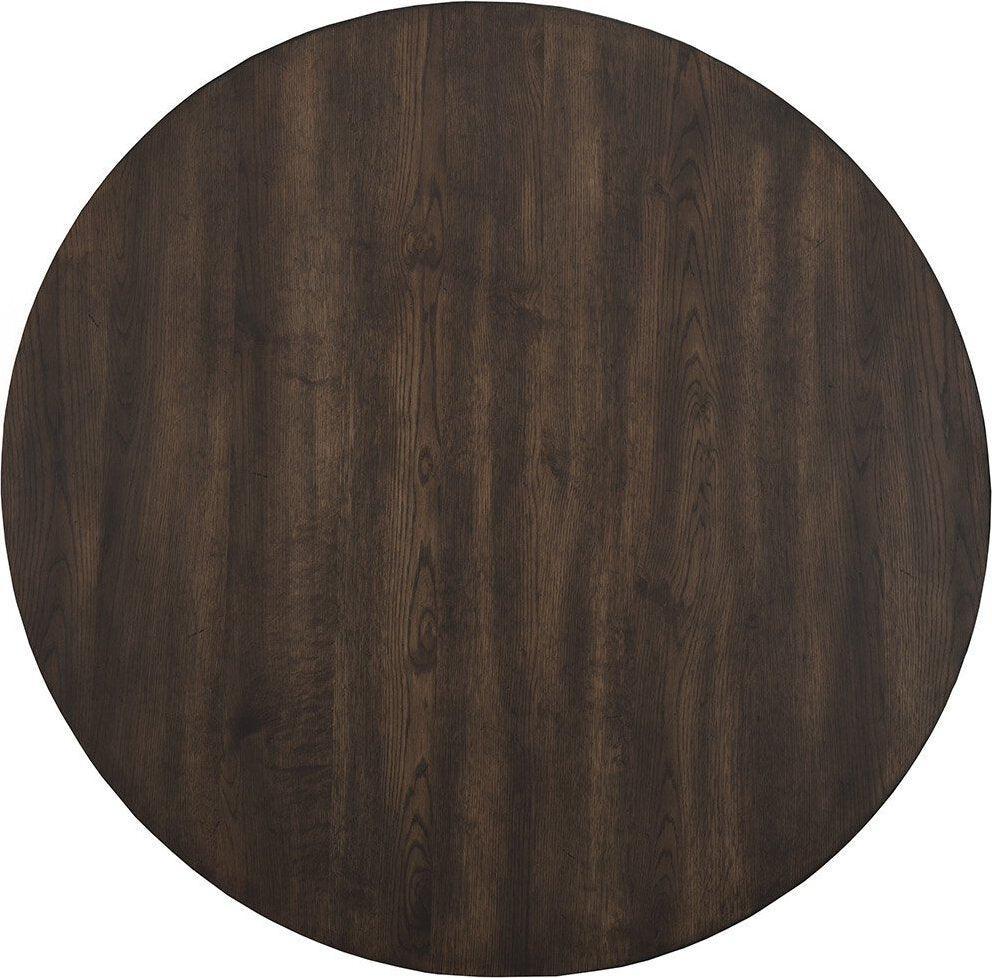 Alpine Furniture Dining Tables - Arendal Round Table, Burnished Dark Oak