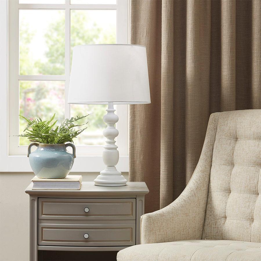 Olliix.com Table Lamps - Astoria Traditional Cottage Buffet 26" Table Lamp 15"W x 15"D x27"H White