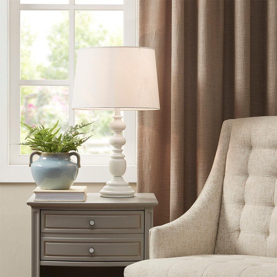 Olliix.com Table Lamps - Astoria Traditional Cottage Buffet 26" Table Lamp 15"W x 15"D x27"H White