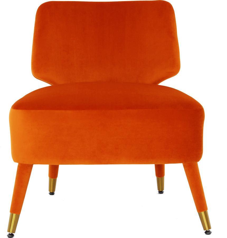 Tov Furniture Accent Chairs - Athena Autumn Orange Velvet Accent Chair