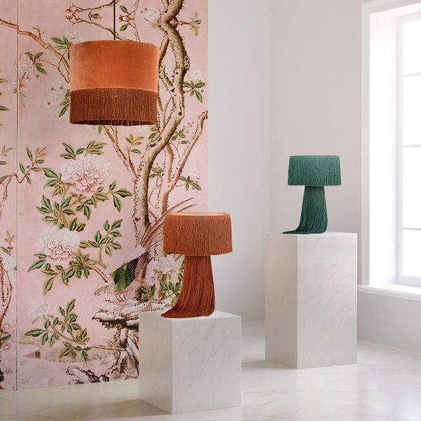 Tov Furniture Table Lamps - Atolla Tassel Table Lamp Emerald