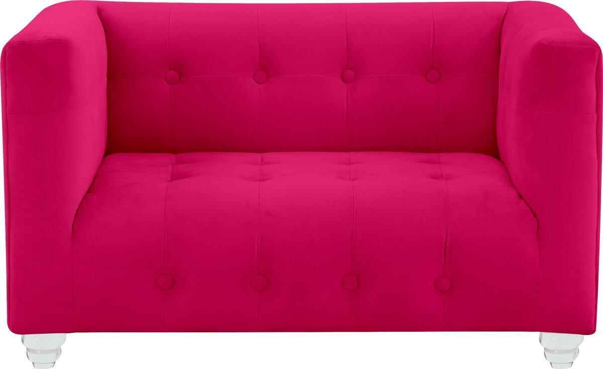 Tov Furniture Dog Beds - Bea Hot Pink Velvet Pet Bed