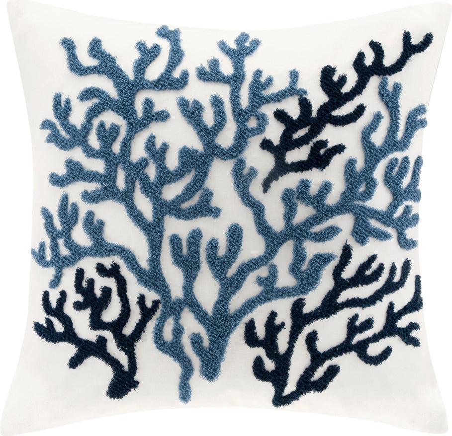 Olliix.com Pillows - Beach Coastal House Decorative Pillow 18x18" Blue