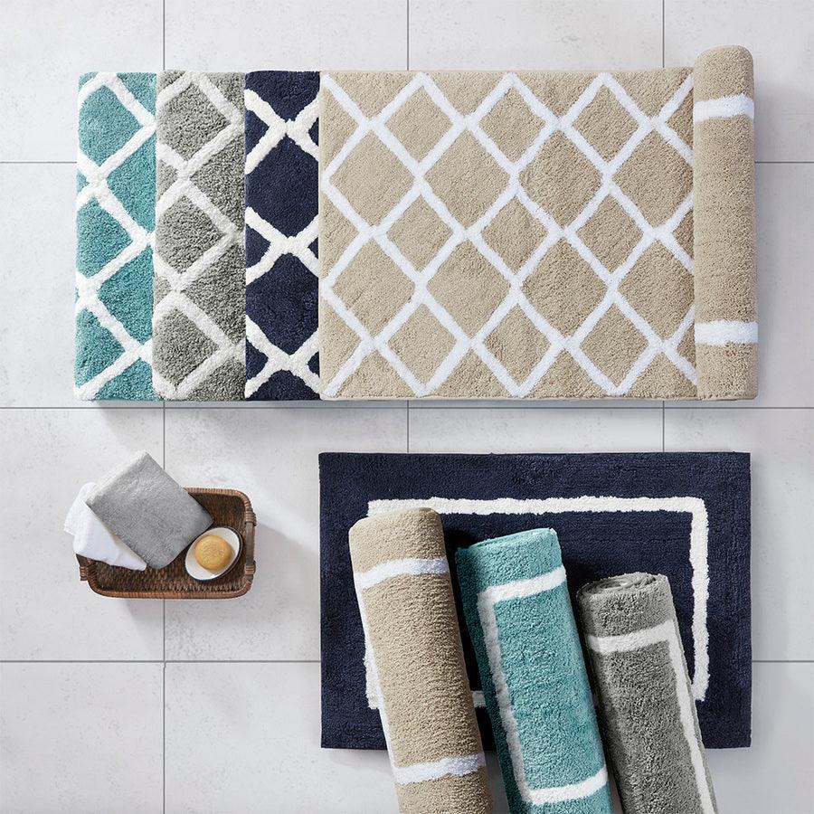 Olliix.com Bath Rugs - Bittman Reversible High Pile Tufted Bath Rug Aqua-MP72-5668