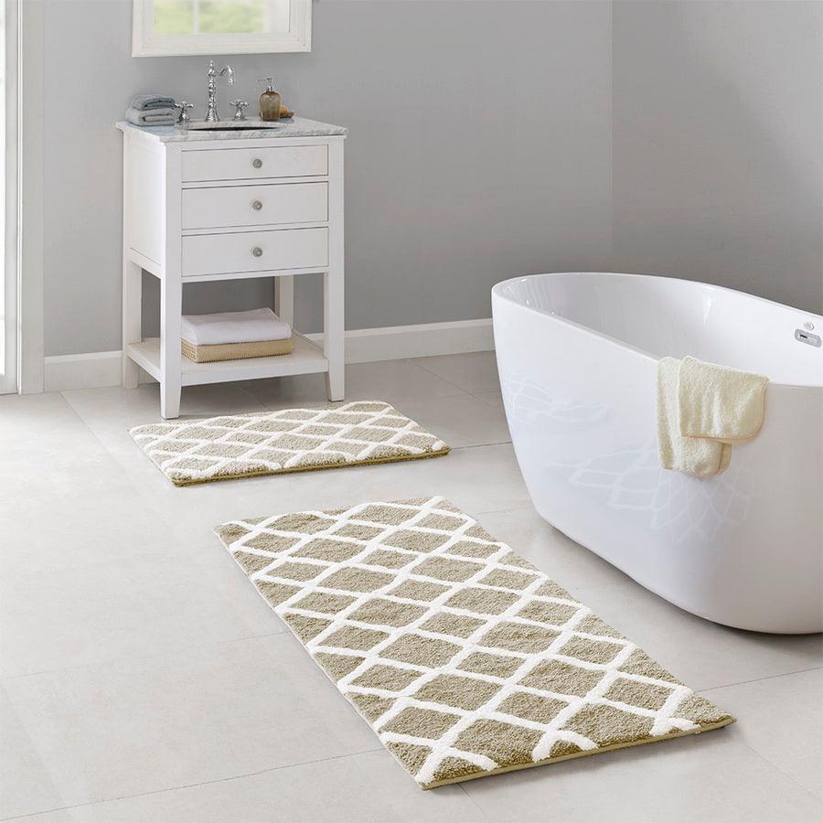 Olliix.com Bath Rugs - Bittman Reversible High Pile Tufted Bath Rug Grey-MP72-5665