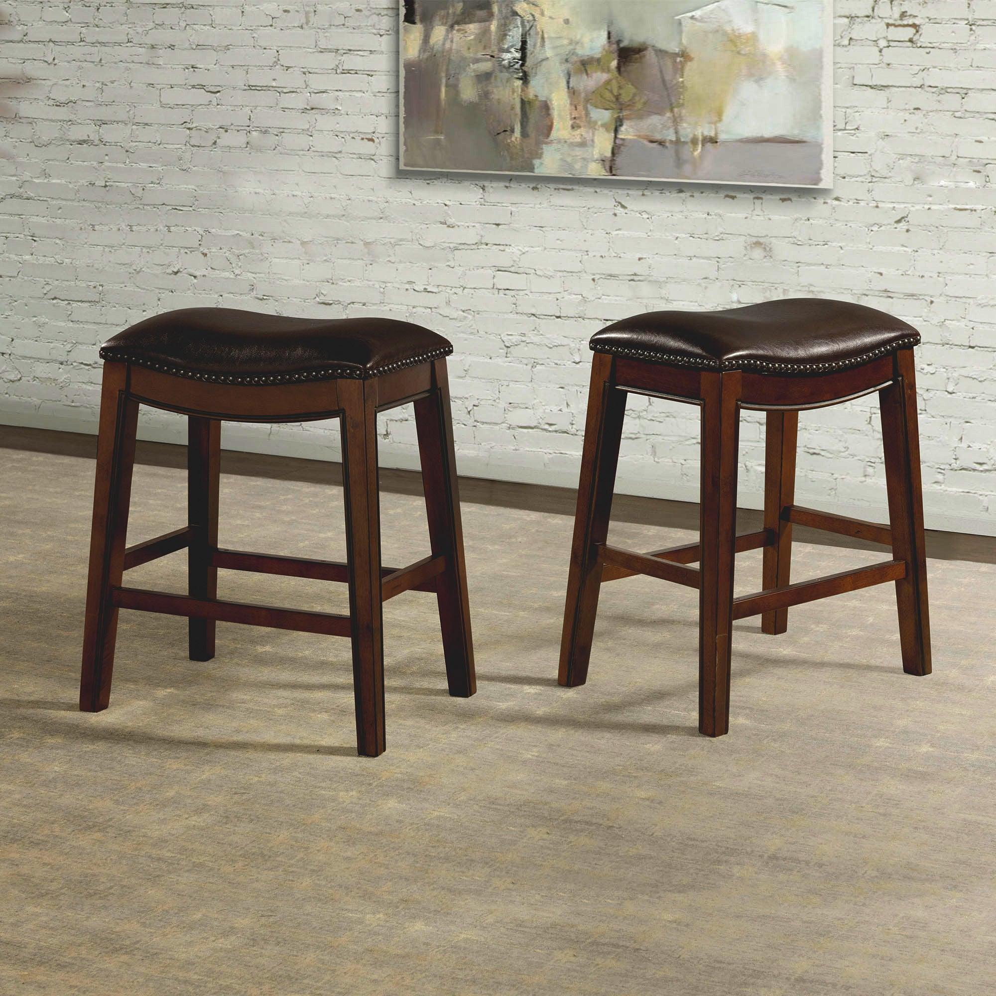 Elements Barstools - Bowen 24" Backless Counter Height Stool in Brown