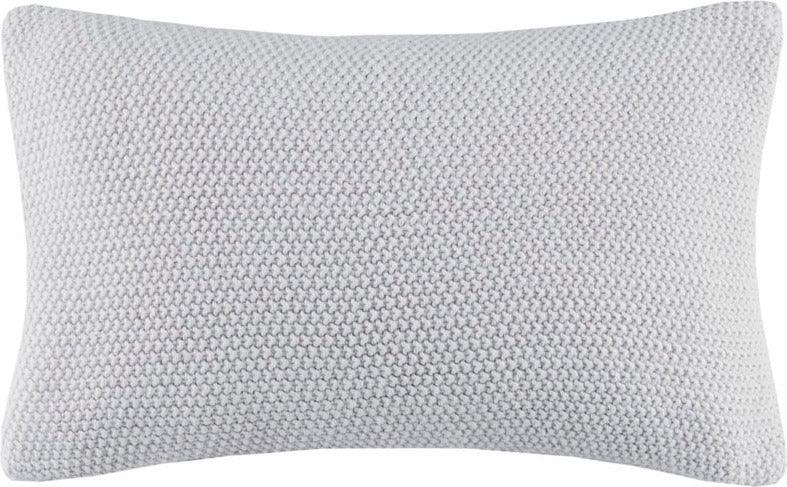 Olliix.com Pillows - Bree Casual Knit Oblong Pillow Cover 12x20" Gray