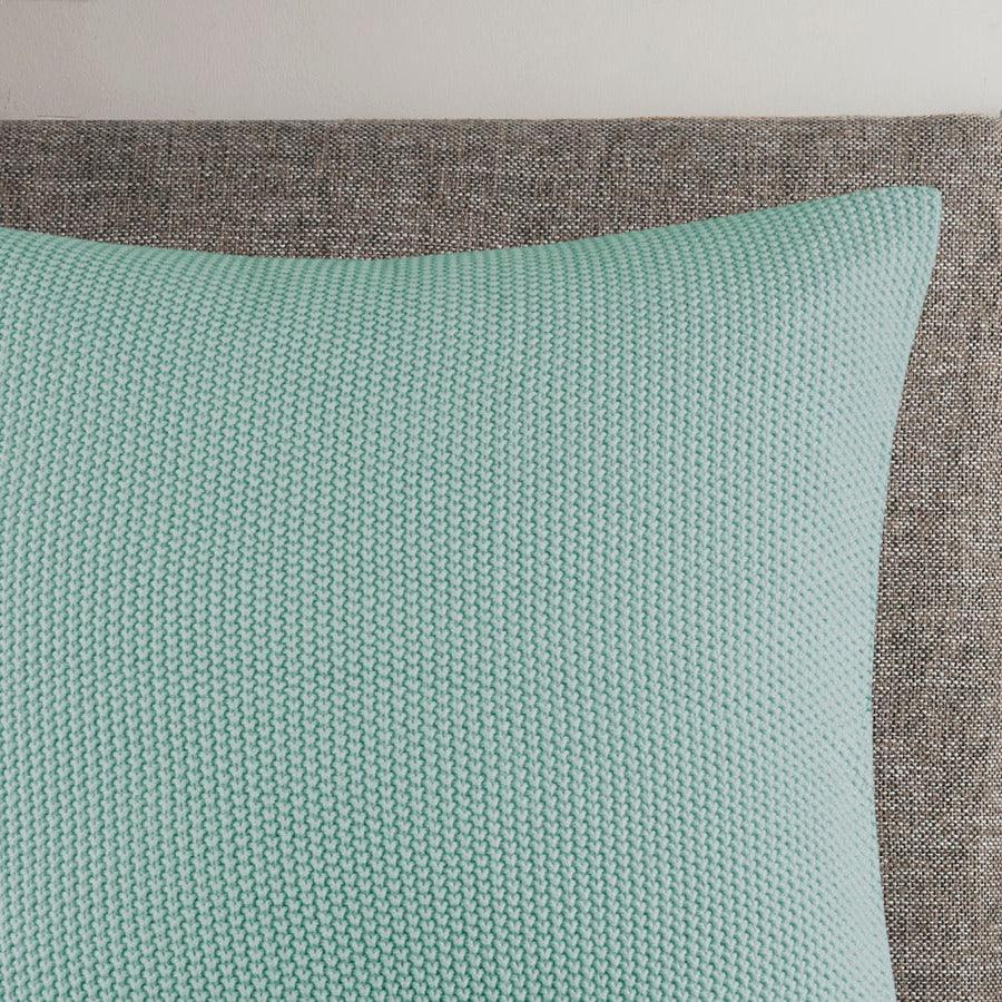 Olliix.com Pillows - Bree Casual Knit Square Pillow Cover 20x20" Aqua
