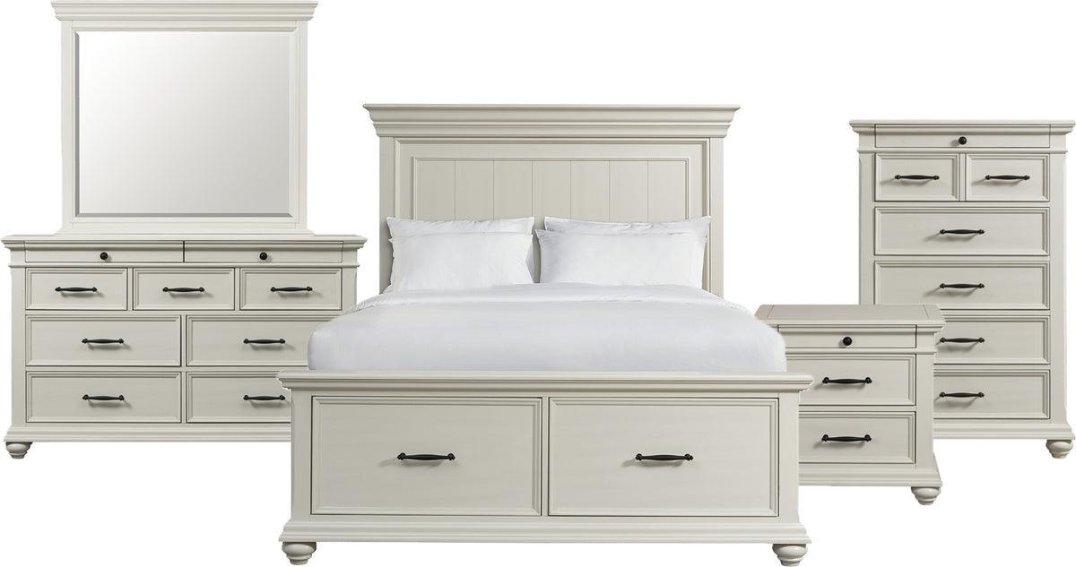 Elements Bedroom Sets - Brooks Queen Platform Storage 5Pc Bedroom Set