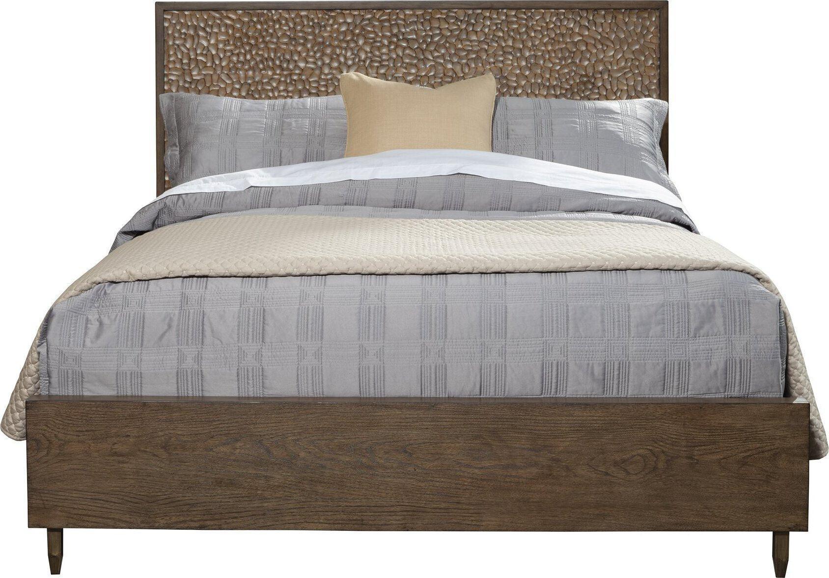 Alpine Furniture Beds - Brown Pearl Queen Platform Bed Brown Bronze