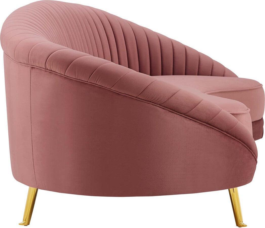 Modway Sofas & Couches - Camber Channel Tufted Performance Velvet Sofa Dusty Rose