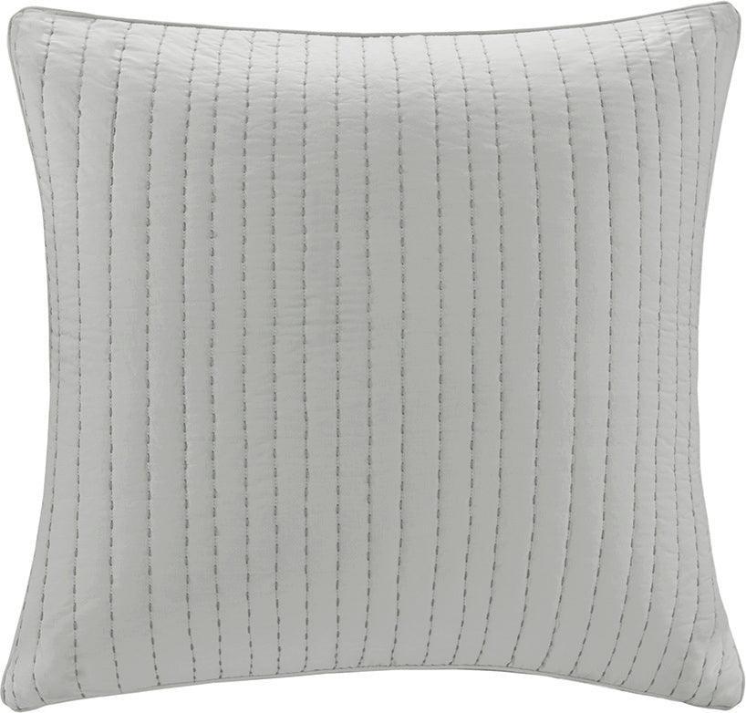 Olliix.com Pillowcases & Shams - Camila Cotton Quilted Euro Sham Gray
