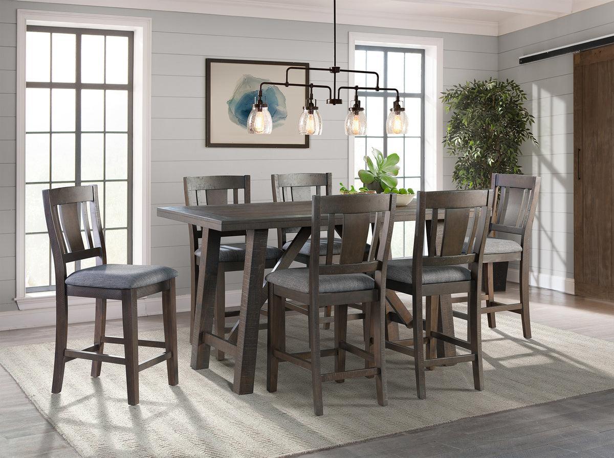 Elements Barstools - Carter Counter Height Side Chair Set Dark Gray
