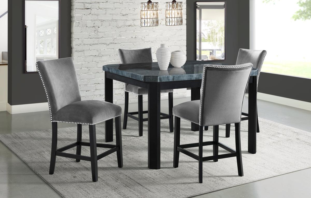 Elements Dining Sets - Celine 5PC Counter Height Dining Set Gray