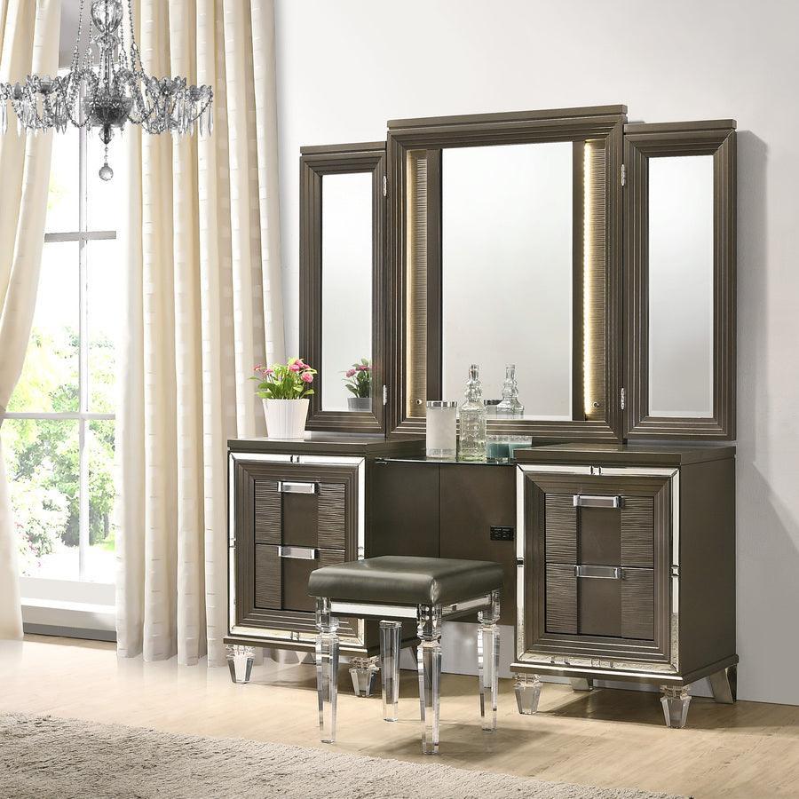 Elements Bedroom Vanity - Charlotte 3PC Vanity Set in Copper Copper