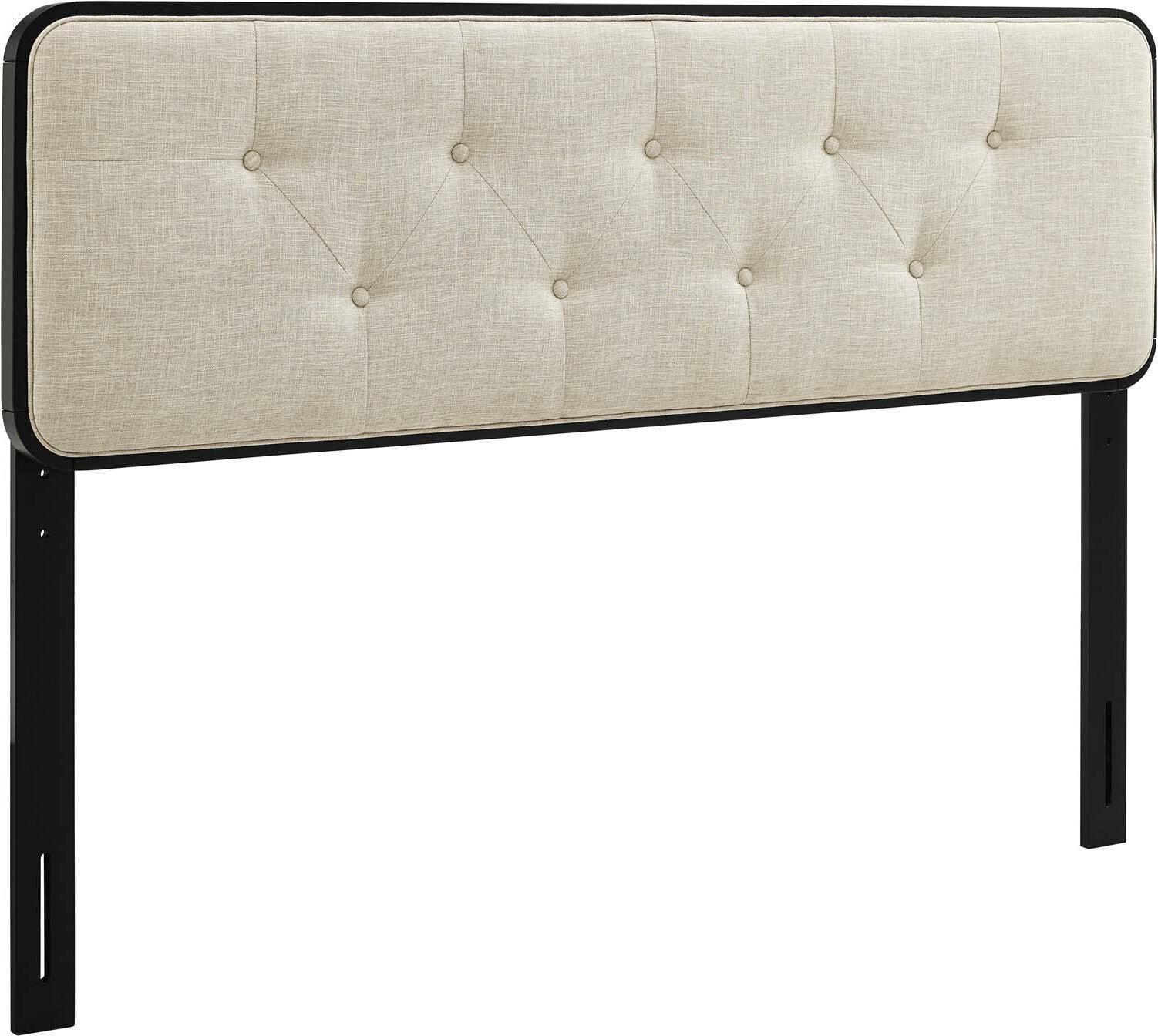 Modway Headboards - Collins Tufted Twin Fabric and Wood Headboard Black Beige