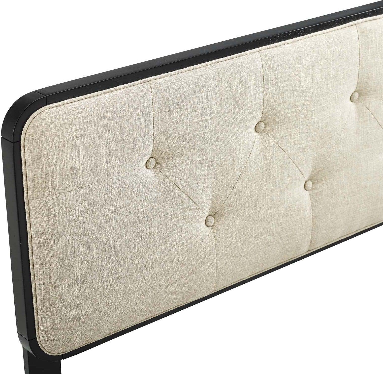 Modway Headboards - Collins Tufted Twin Fabric and Wood Headboard Black Beige