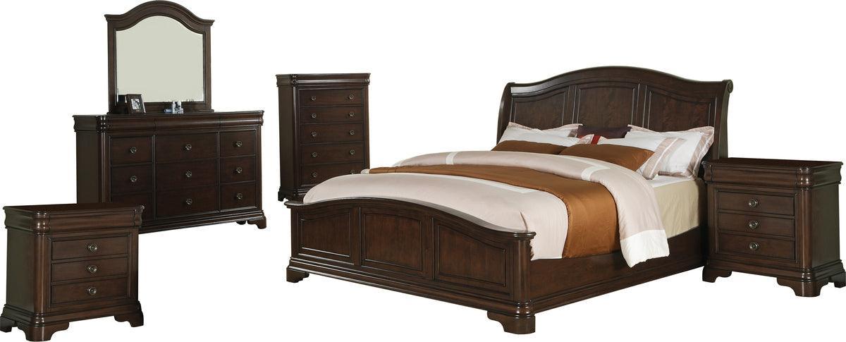 Elements Bedroom Sets - Conley Cherry King Panel 6PC Bedroom Set Cherry