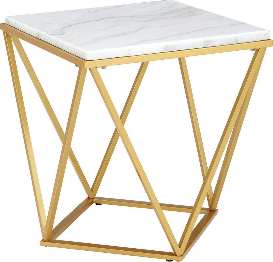 Elements Side & End Tables - Conner End Table with Gold Metal