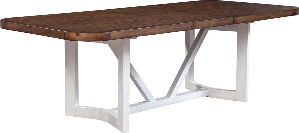 Alpine Furniture Dining Tables - Donham Two Tone Dining Table White & Brown