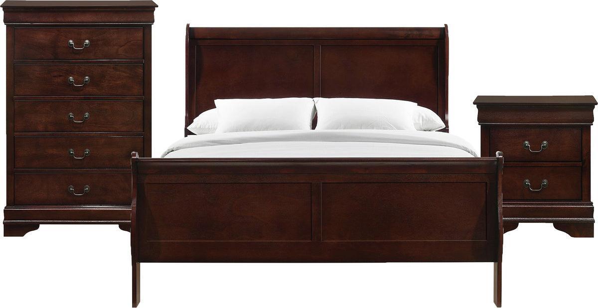 Elements Bedroom Sets - Ellington Full Panel 3Pc Bedroom Set In Cherry