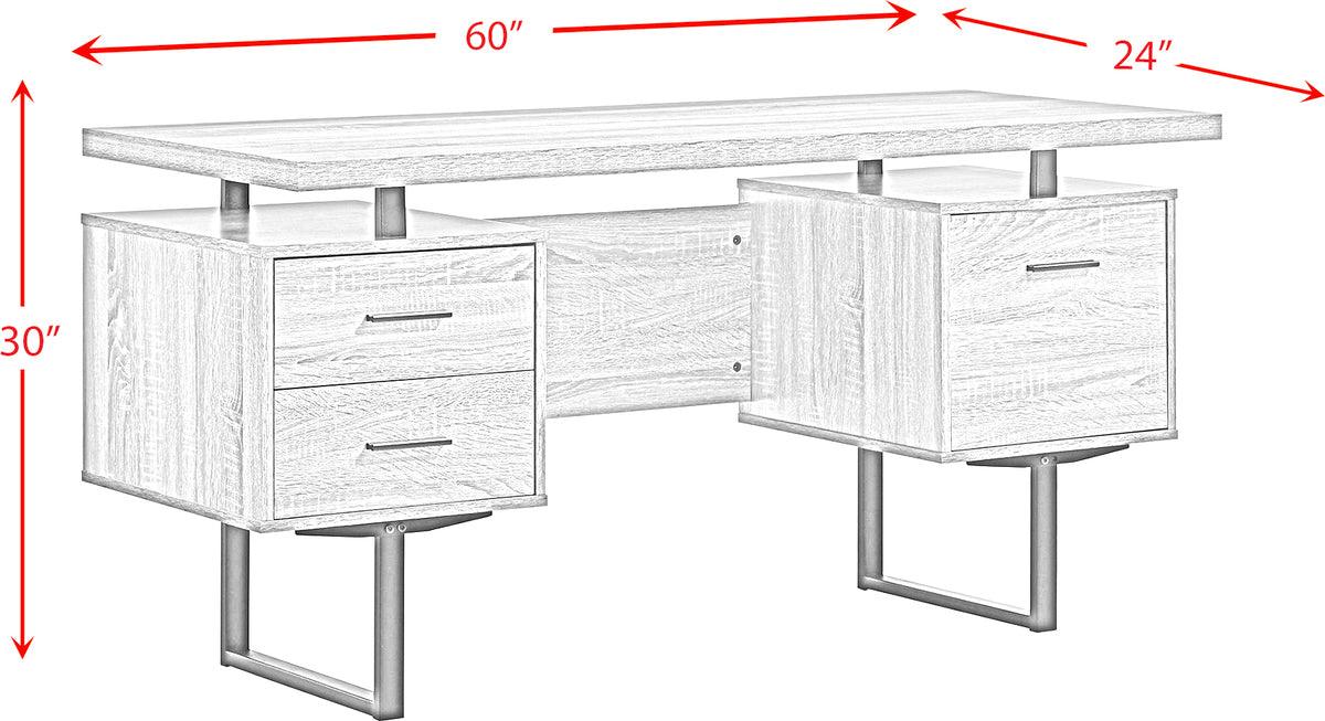 Elements Desks - Elwood Desk in Light Grey
