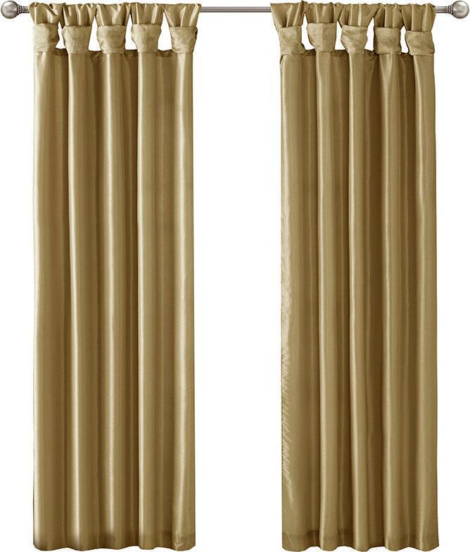 Olliix.com Curtains - Emilia 120" Twist Tab Window Curtain Collection Bronze