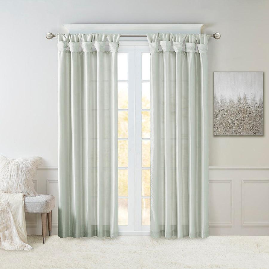 Olliix.com Curtains - Emilia 120" Twist Tab Window Curtain Collection Dusty Aqua