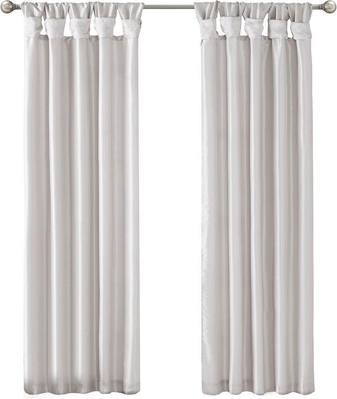 Olliix.com Curtains - Emilia 120" Twist Tab Window Curtain Collection Silver
