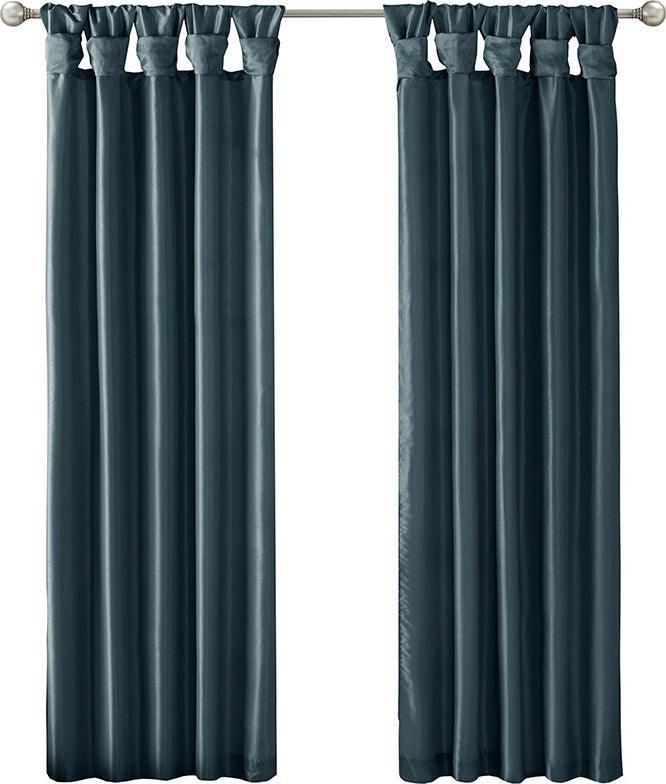 Olliix.com Curtains - Emilia 120" Twist Tab Window Curtain Collection Teal