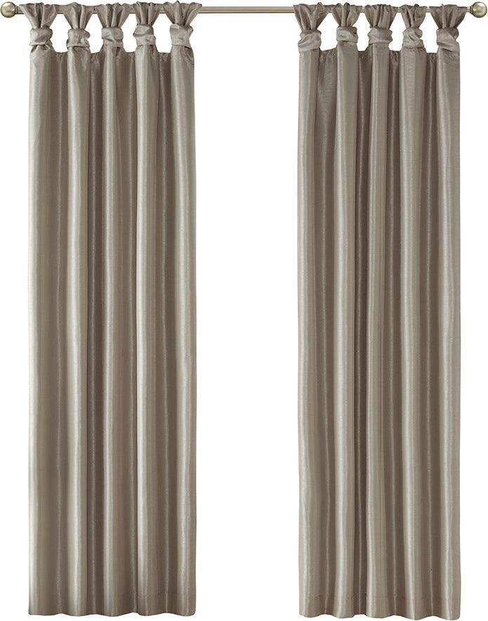 Olliix.com Curtains - Emilia 95" Twist Tab Window Curtain Collection Pewter