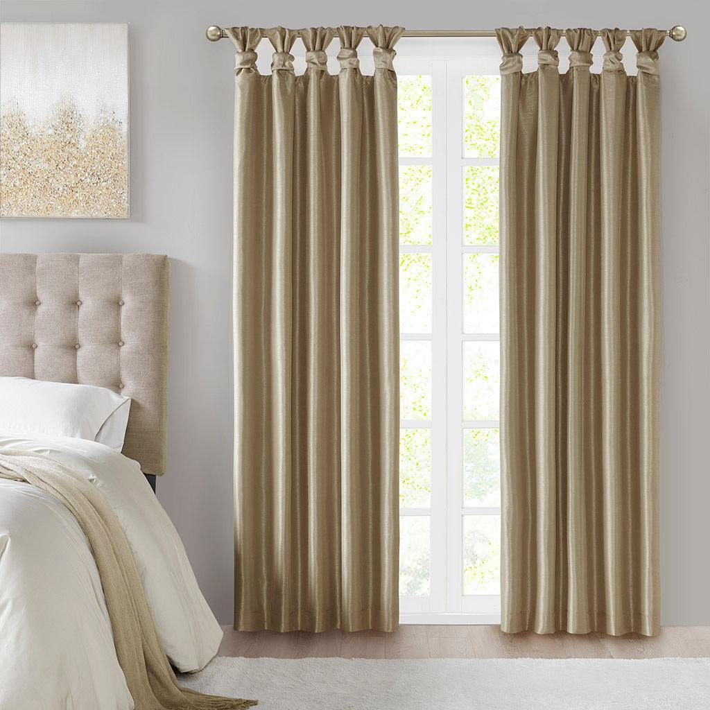 Olliix.com Curtains - Emilia Twist Tab 84" Window Curtain Collection Bronze