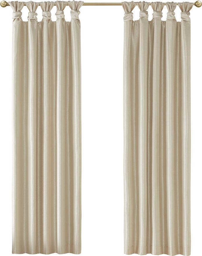 Olliix.com Curtains - Emilia Twist Tab 95" Window Curtain Collection Champagne