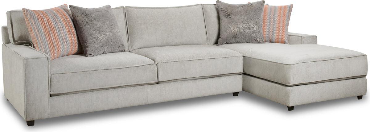 Elements Sectional Sofas - Evelyn 2PC Sectional in Candor Ash with 4 Pillows Gray