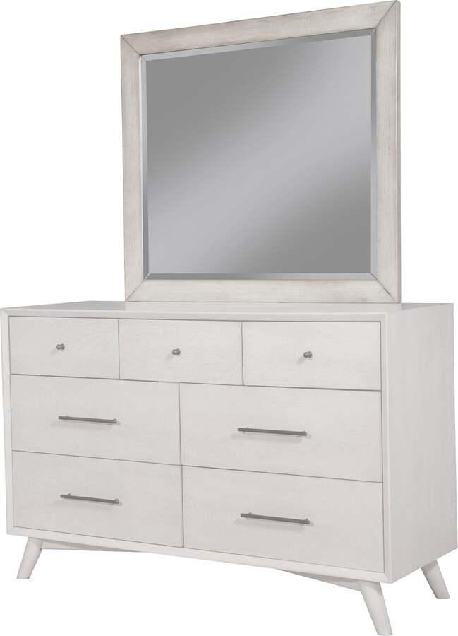 Alpine Furniture Mirrors - Flynn Mid Century Modern Mirror Gray