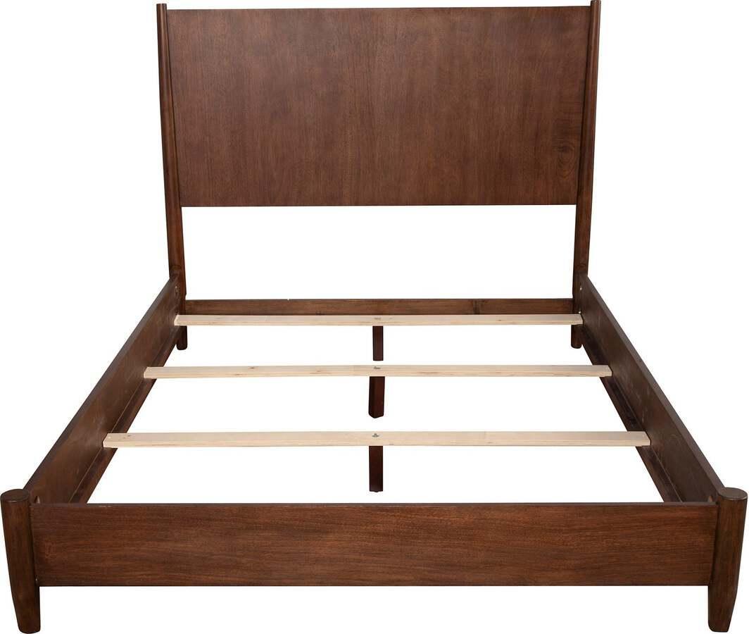 Alpine Furniture Beds - Flynn Mid Century Modern Standard King Panel Bed, Walnut