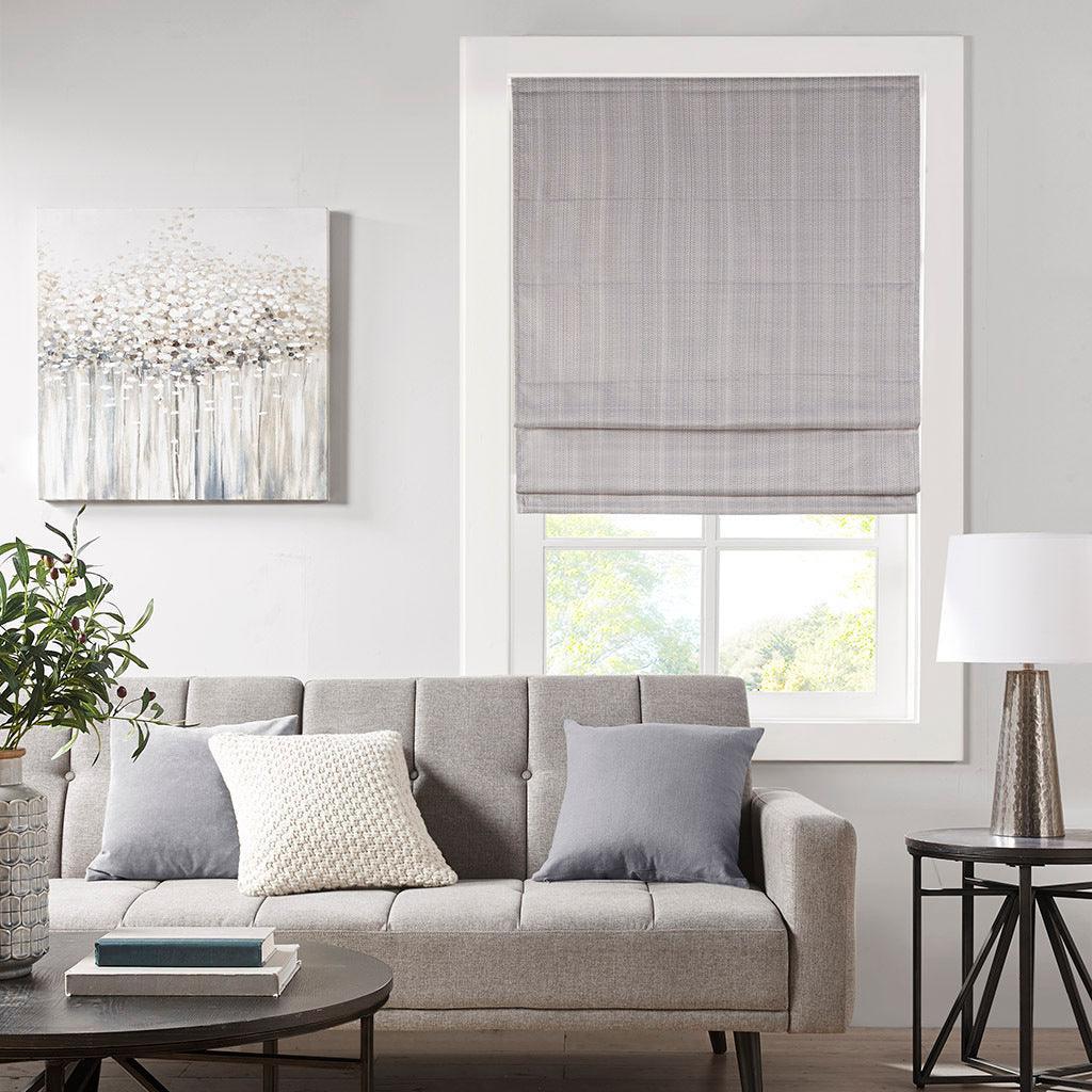 Olliix.com Curtains - Galen 64" Light Filtering Cordless Roman Shade Gray
