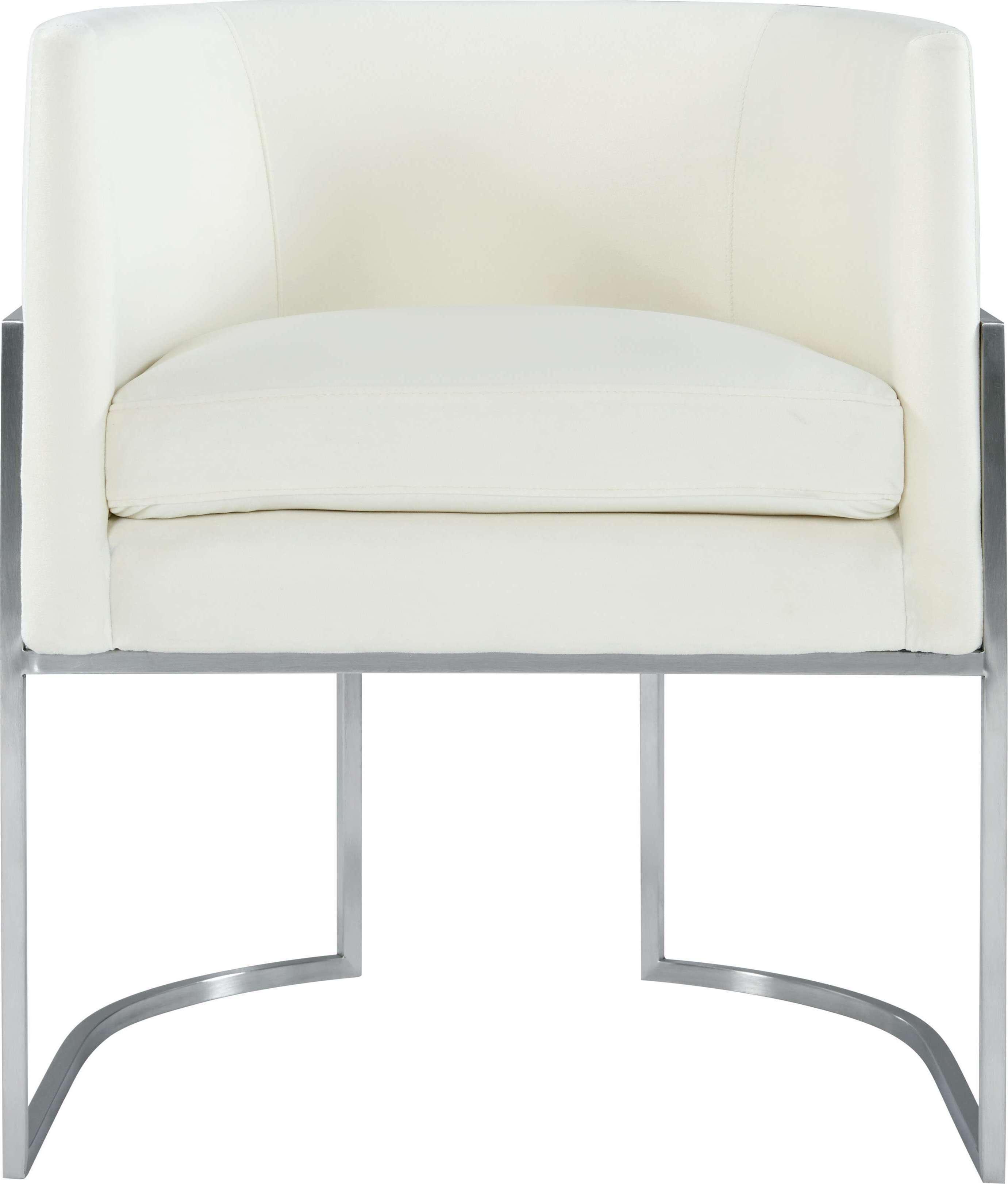 Giselle cream velvet top dining chair