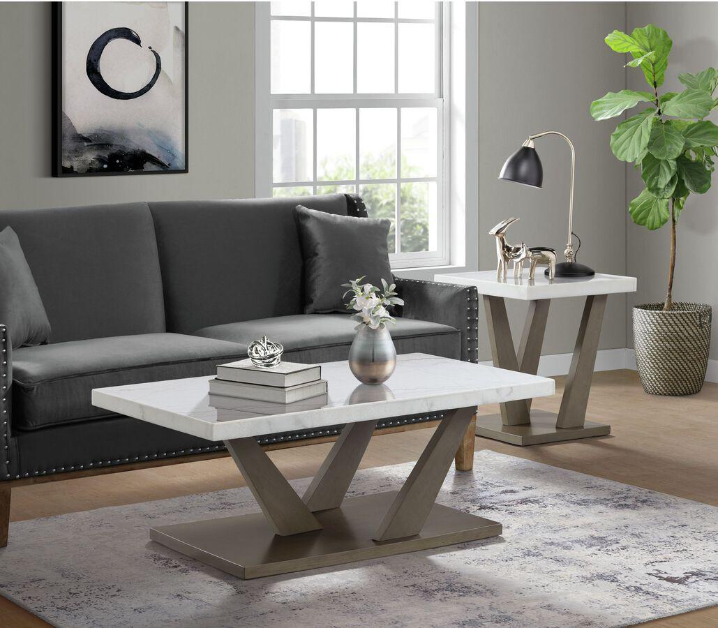 Elements Side & End Tables - Graham Square End Table in Grey Grey