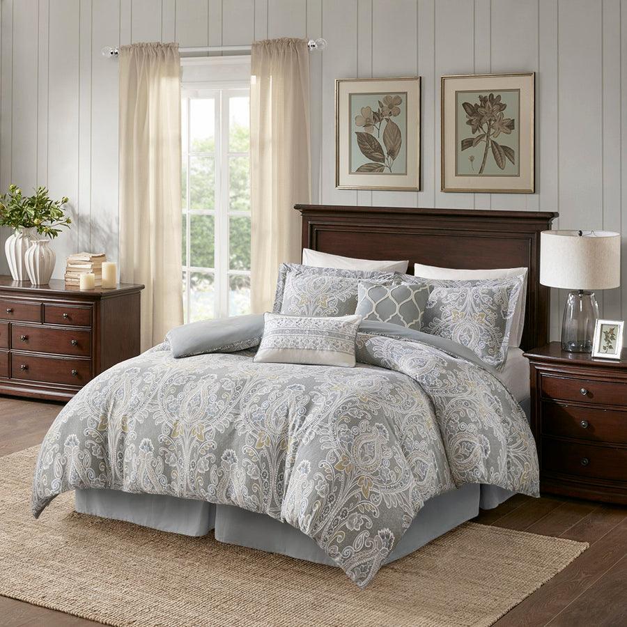 Shop Hallie 6 Piece Traditional Cotton Comforter Set Gray